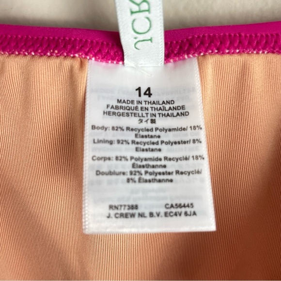 J Crew Ruched Plunge One Piece Swimsuit Pink Womens 14 Stretch V-Neck - Picture 8 of 13